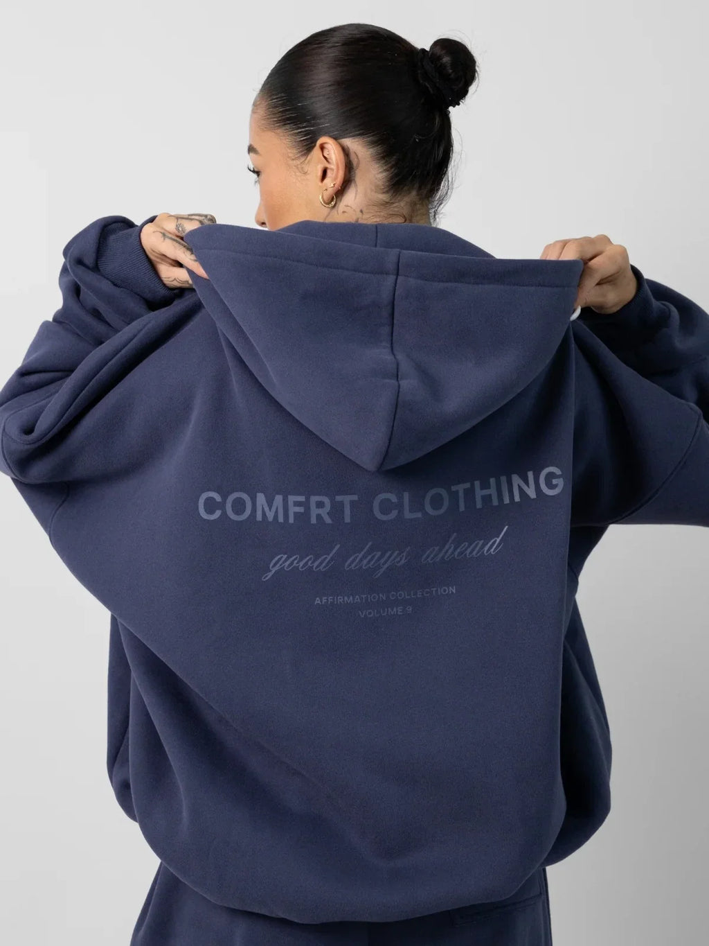 Zip-Front Hoodie - Midnight Blue