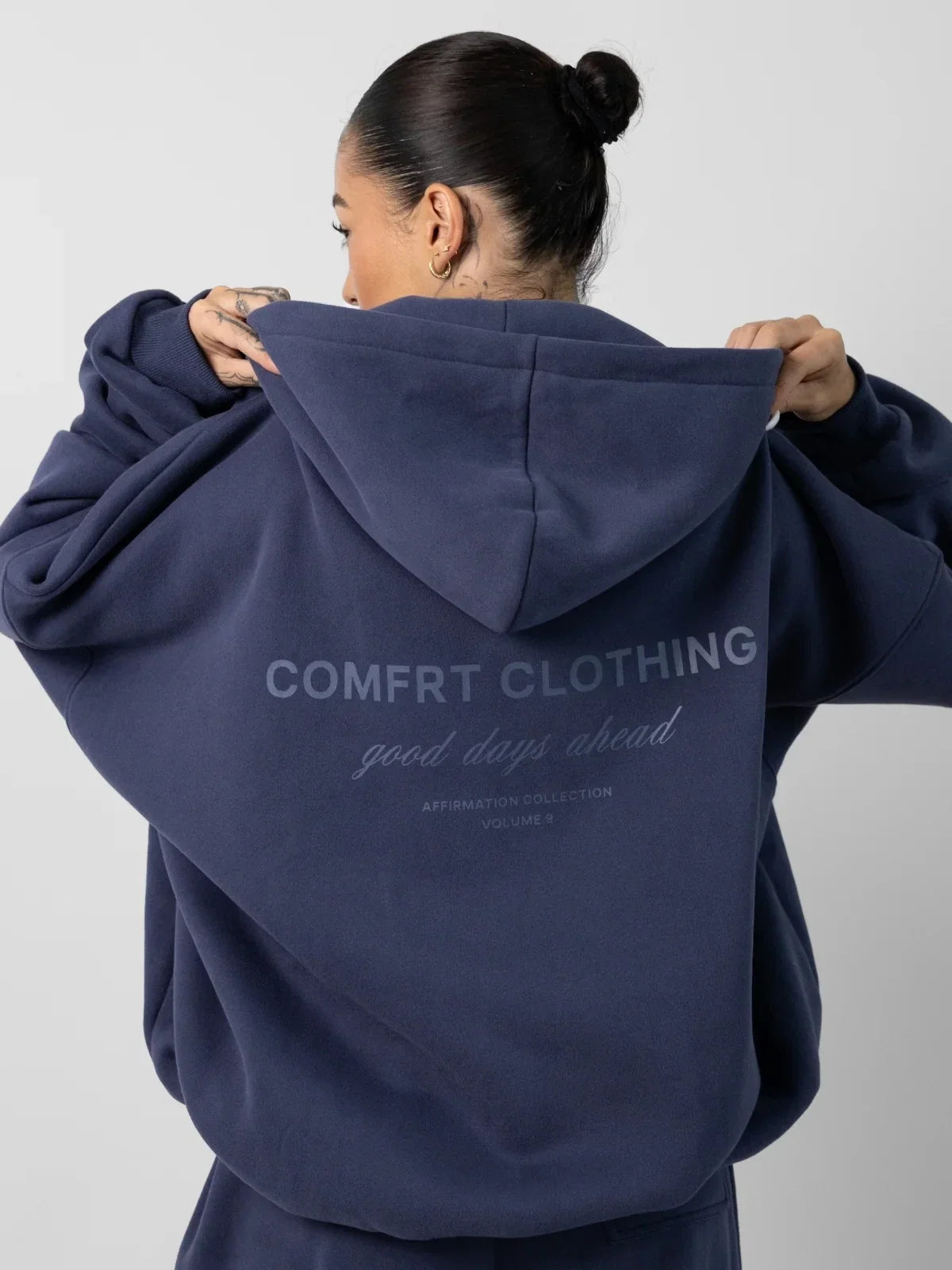 Zip-Front Hoodie - Midnight Blue