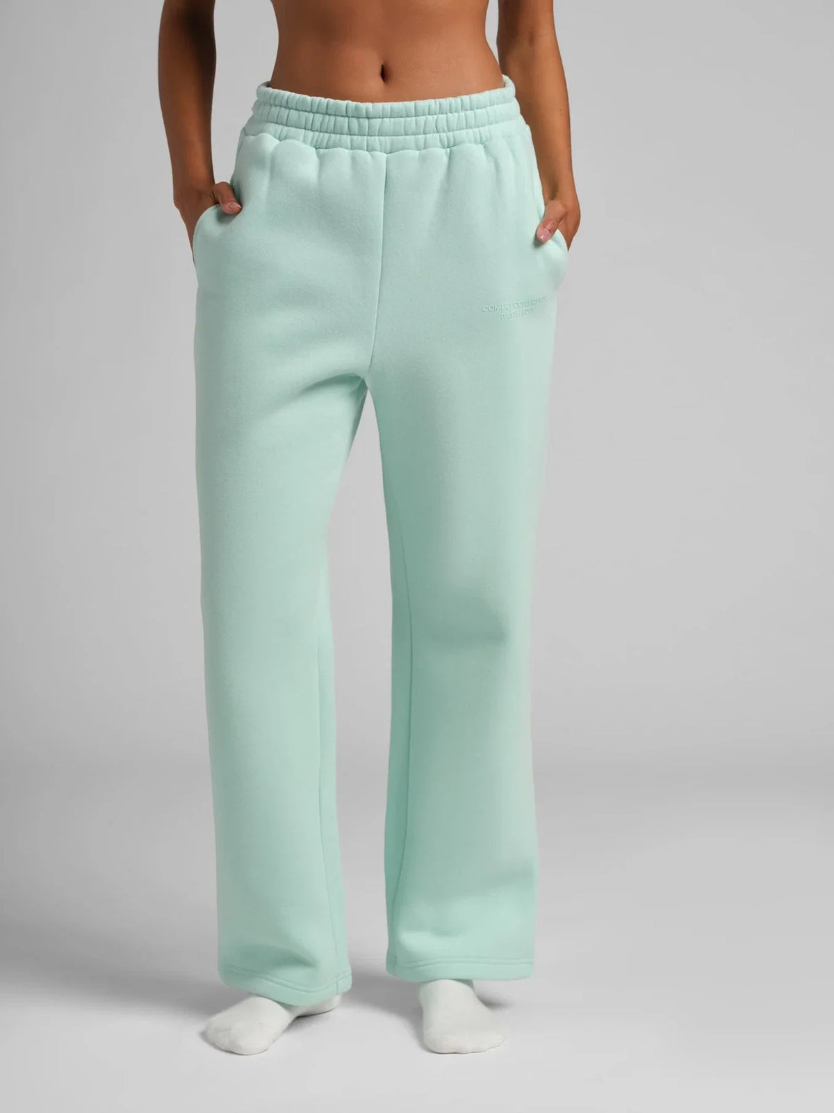 Pastel Straight-Leg Sweatpants - Baby Blue