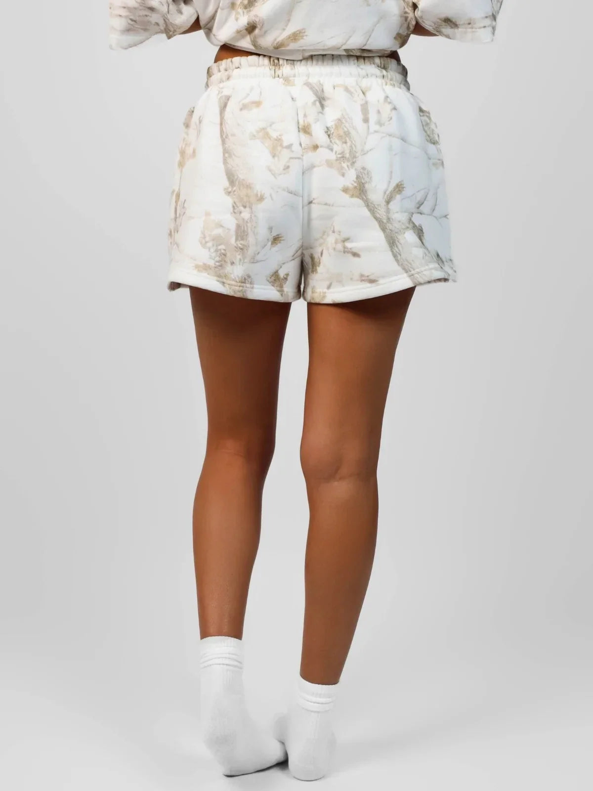 Camouflage Print Lounge Shorts - White Oak