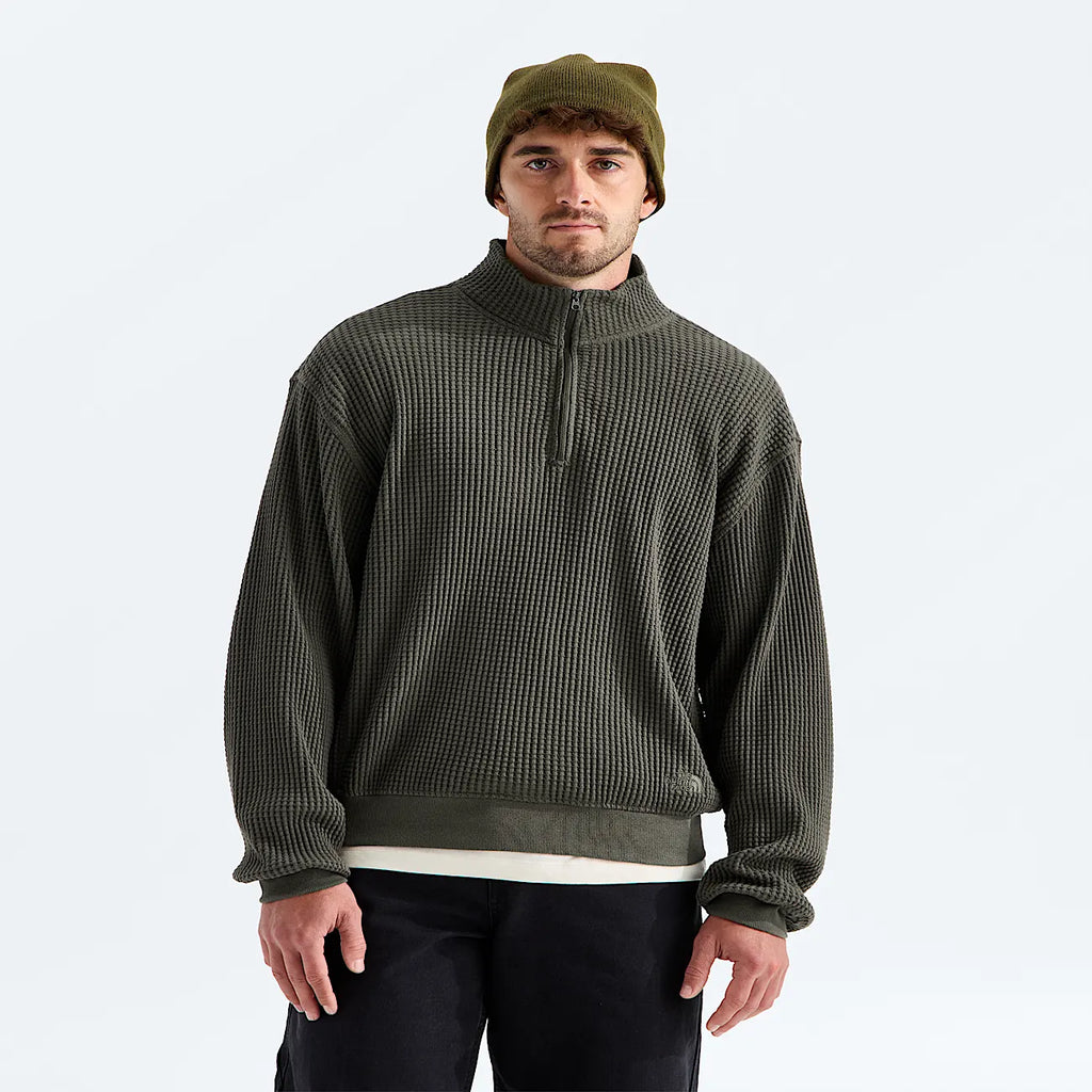 Men's Quarter-Zip Pullover - Taupe Green