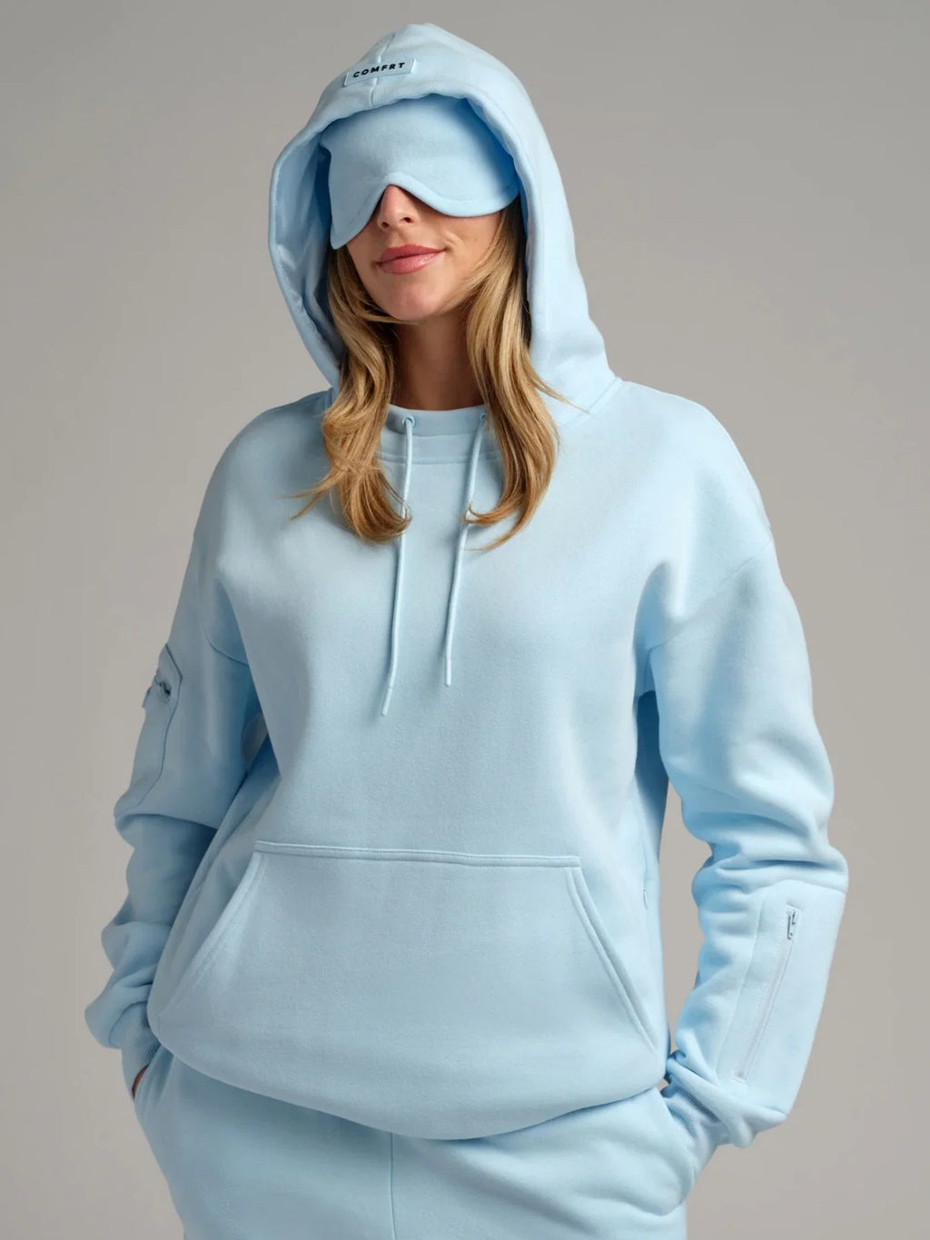 Travel Pullover Hoodie - Baby Blue