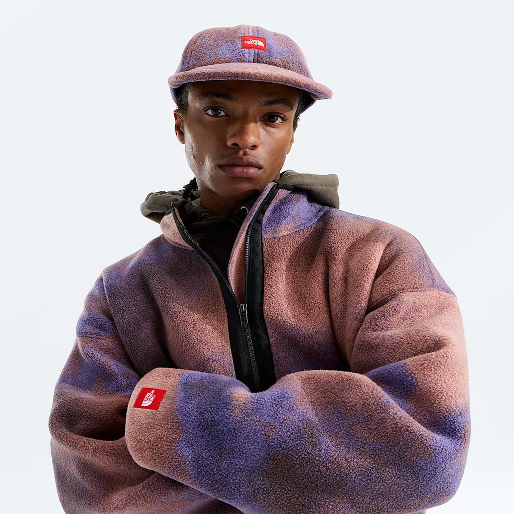 Unisex Printed Half-Zip Fleece Pullover - Plum