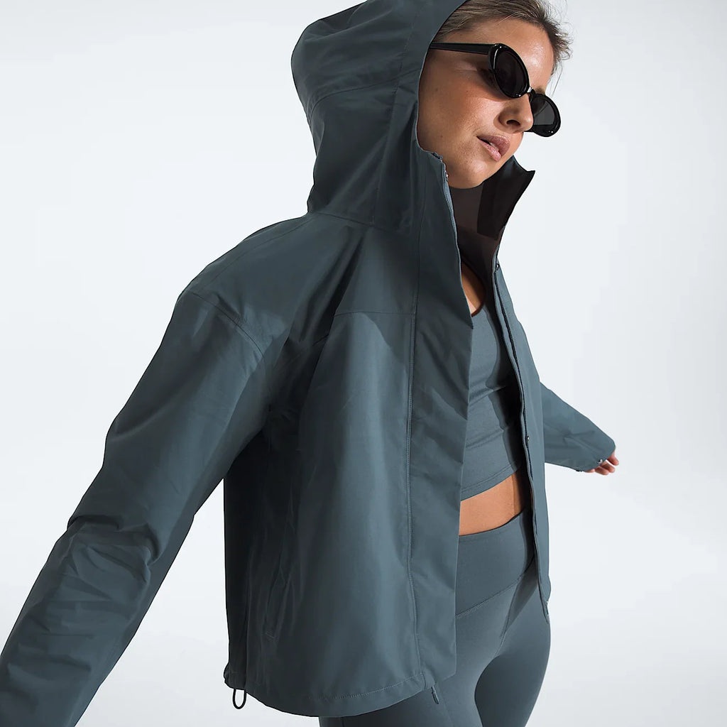 Women's 3-Layer Hooded Rain Jacket - Gray
