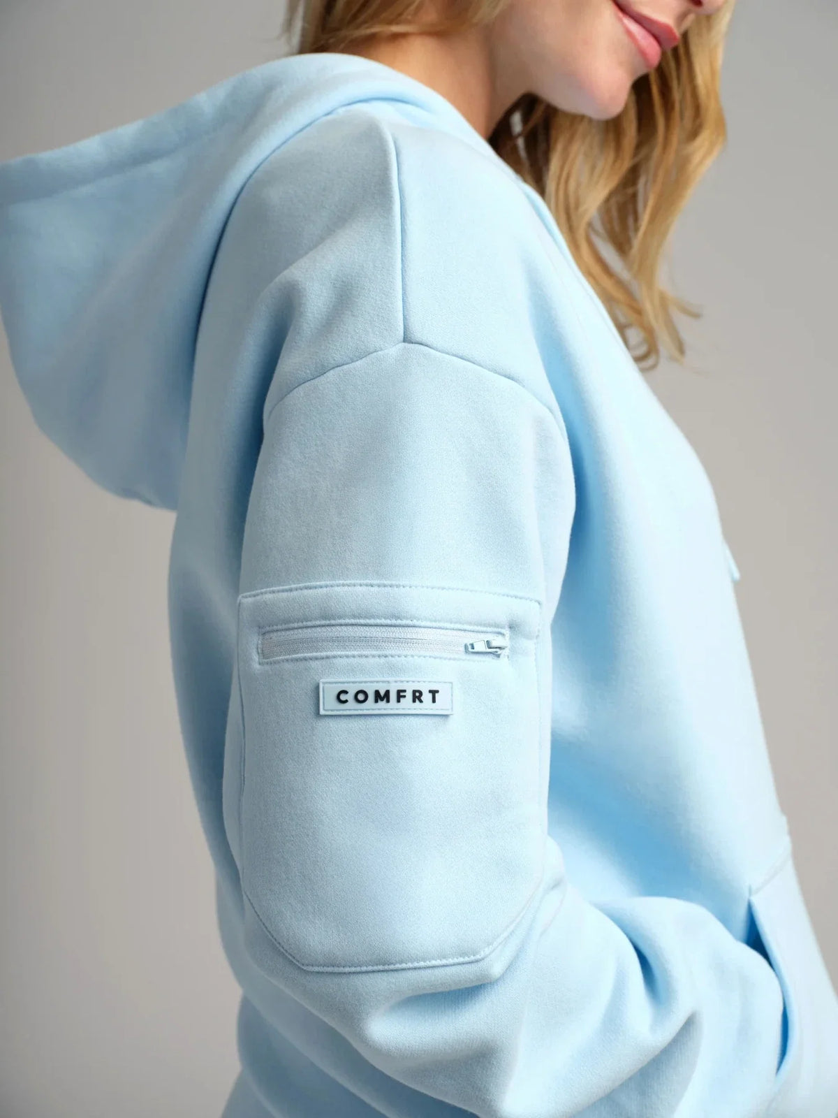 Travel Pullover Hoodie - Baby Blue
