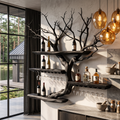 Organic Wine Storage Rack With Flowing Tree Limb Design For Dining Room