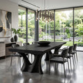 Modern Dining Table With Two Sculpted Legs For Dining Room