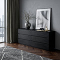 Modern Minimal Wooden Six Drawer Dresser For Bedroom