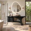 Organic Modern Bathroom Vanity Curved Frame Storage For Modern Interiors