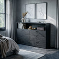 Contemporary Storage Dresser With Open Shelves For Bedroom