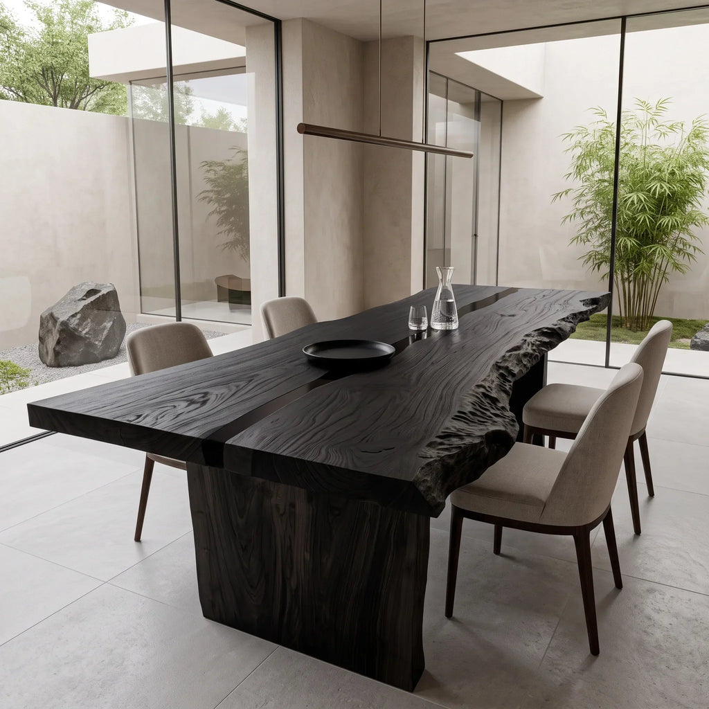 Rustic Natural Wood Dining Table Live Edge For Dining Room