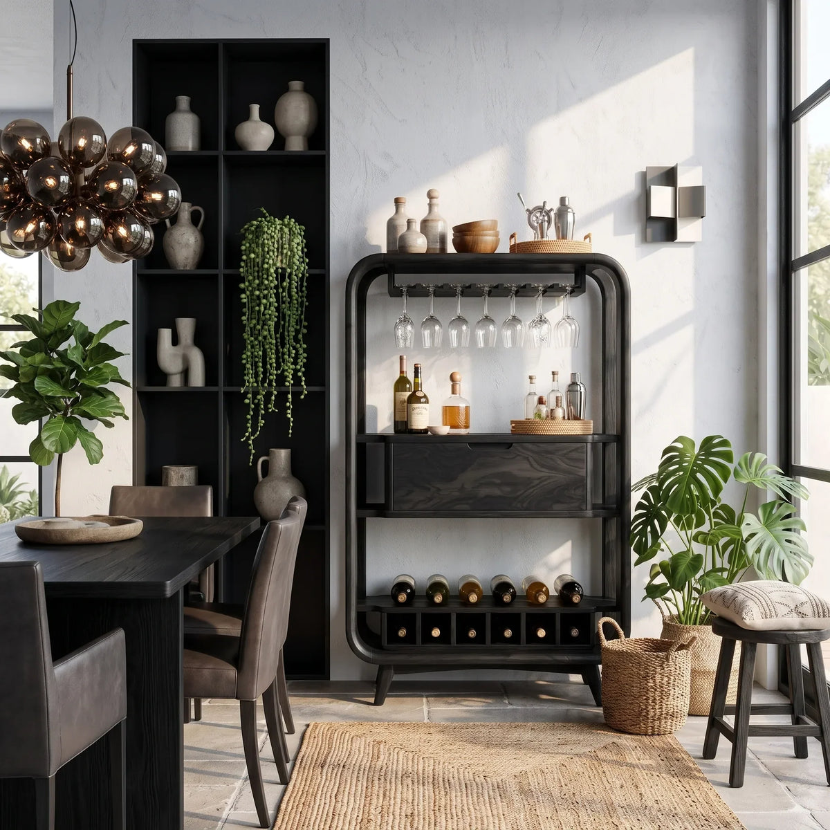 Handcrafted Organic Modern Home Bar Cabinet Tropical Retreat