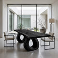 Luxury Live Edge Wood Dining Table Sculptural Base For Dining Room
