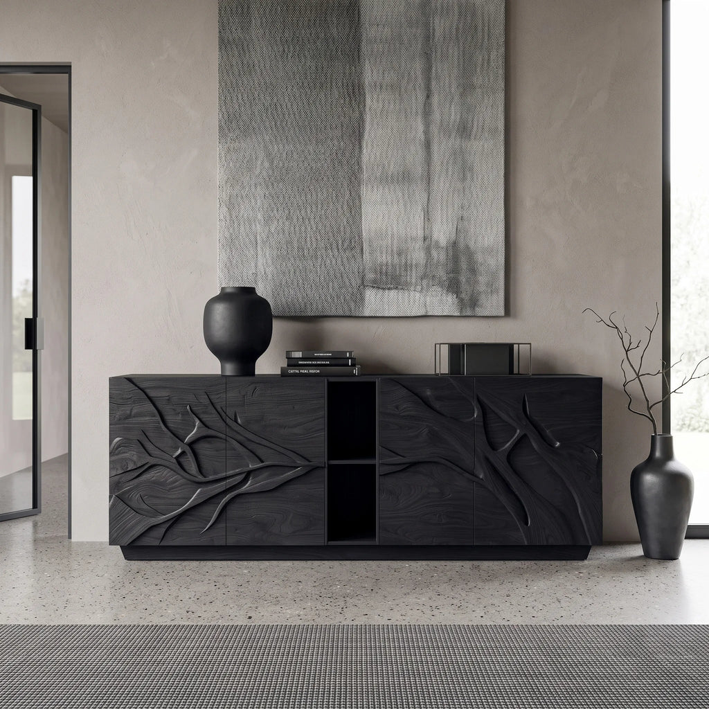 Modern Branch Carved Sideboard For Living Room