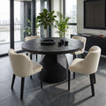 Modern Ribbon Base Round Dining Table For Dining Room