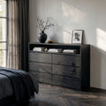 Modern Open Shelf Wooden Dresser For Bedroom