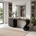 Charming Modern Vanity Desk Makeup Vanity Spiral Leg Drawers For Bedroom
