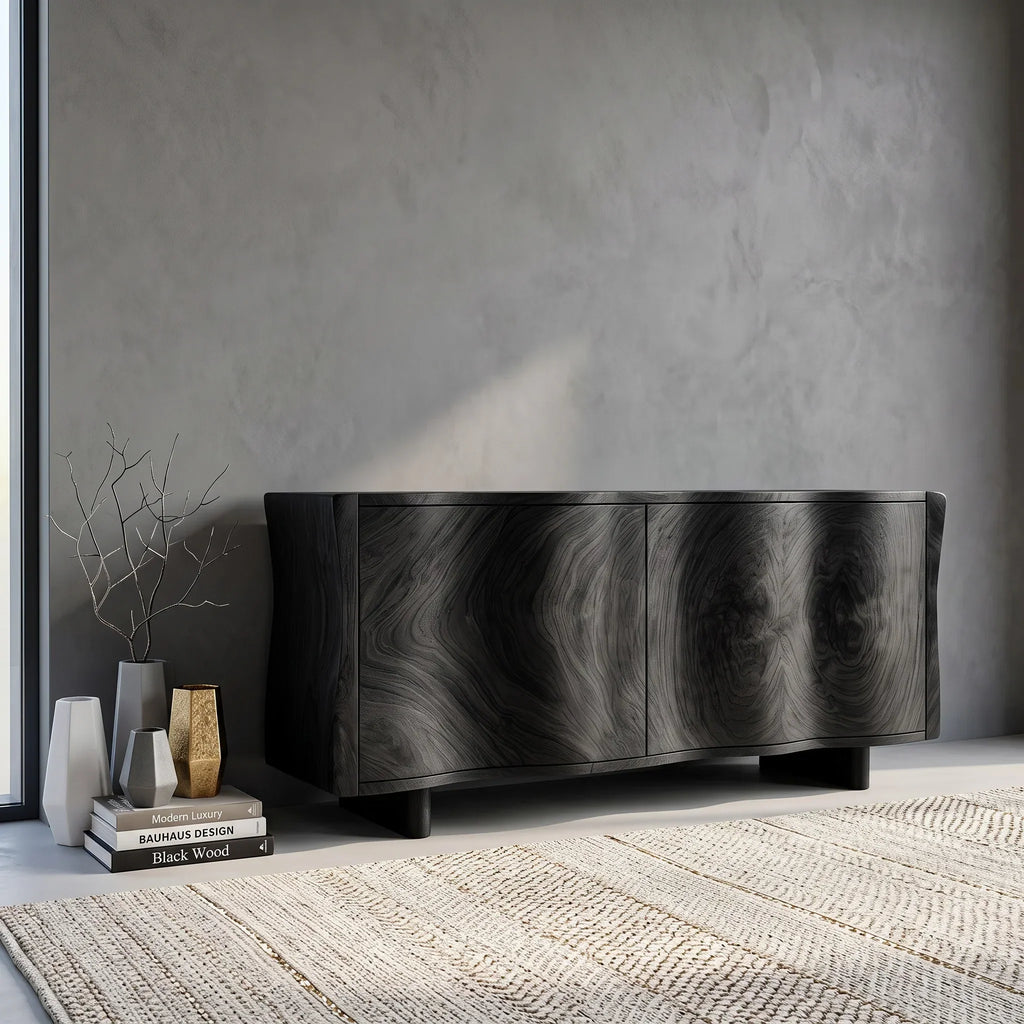 Contemporary Curved Sideboard For Foyer