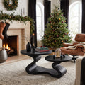Organic Modern Christmas Round Coffee Table Coastal Residence
