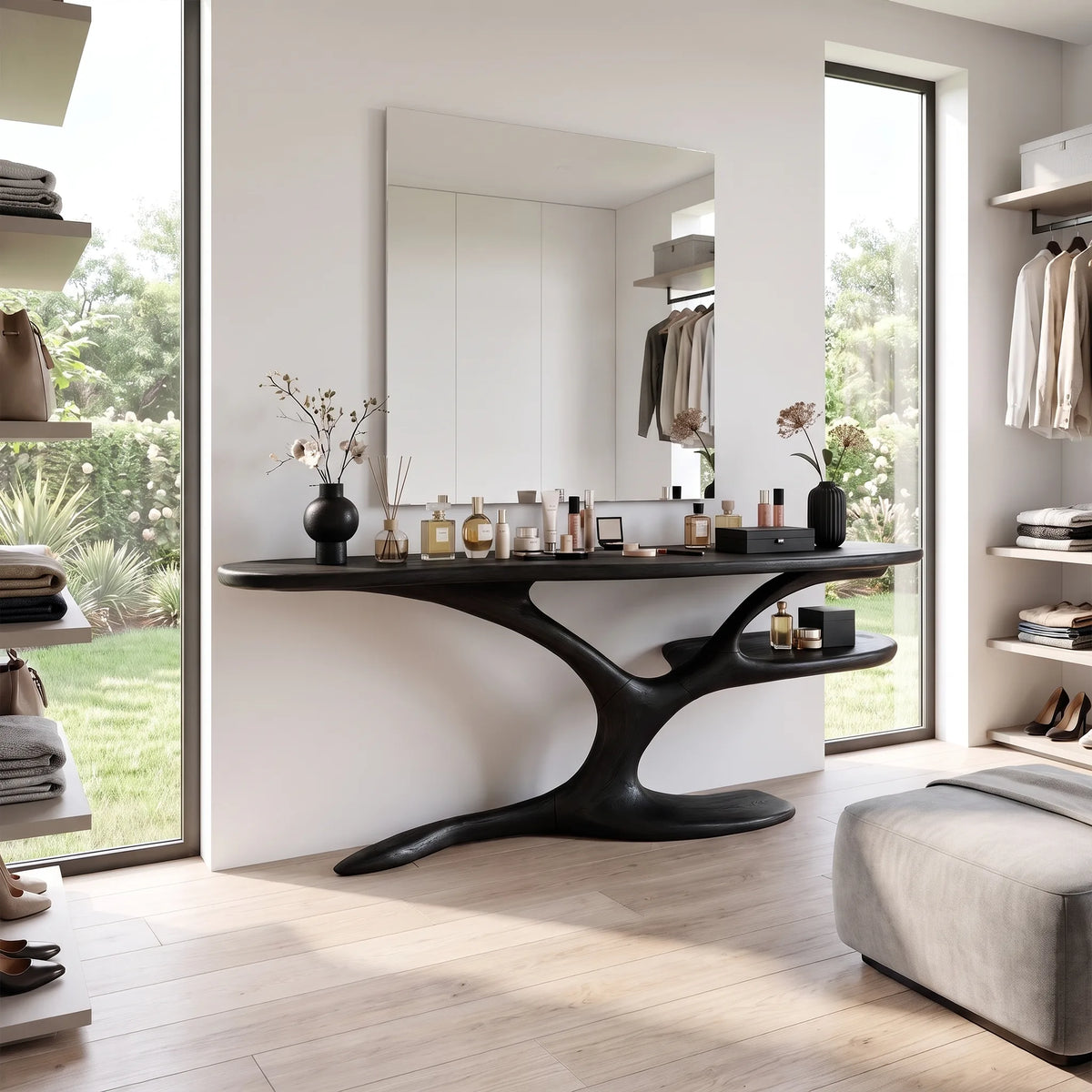 Serene Makeup Vanity Vanity Desk Sculptural Branch Base For Bedroom