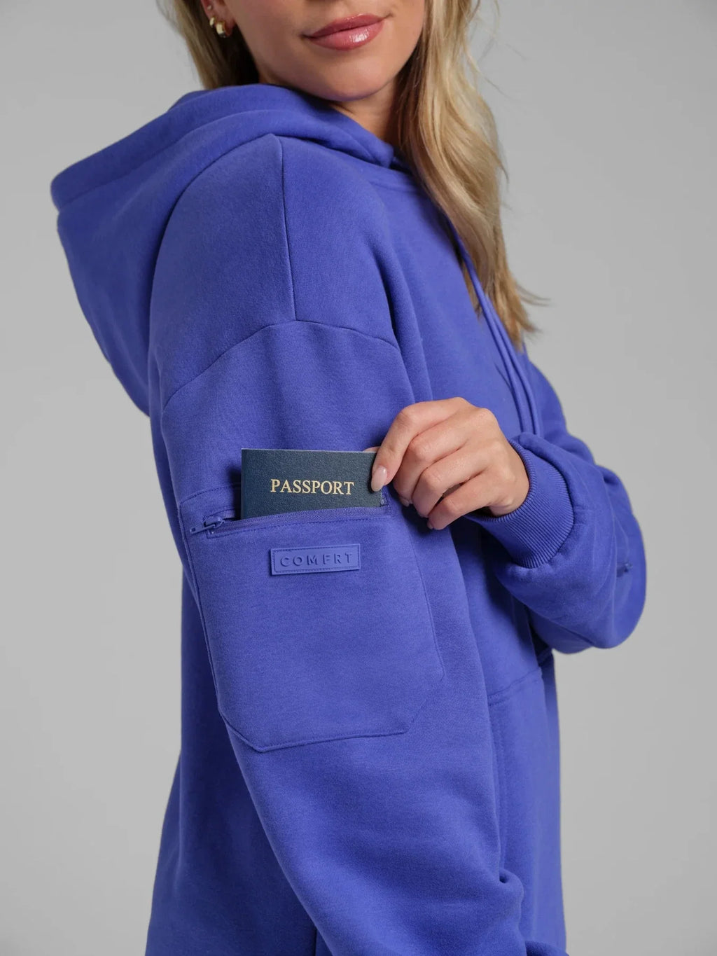 Neon Travel Pullover Hoodie - Ultra Violet