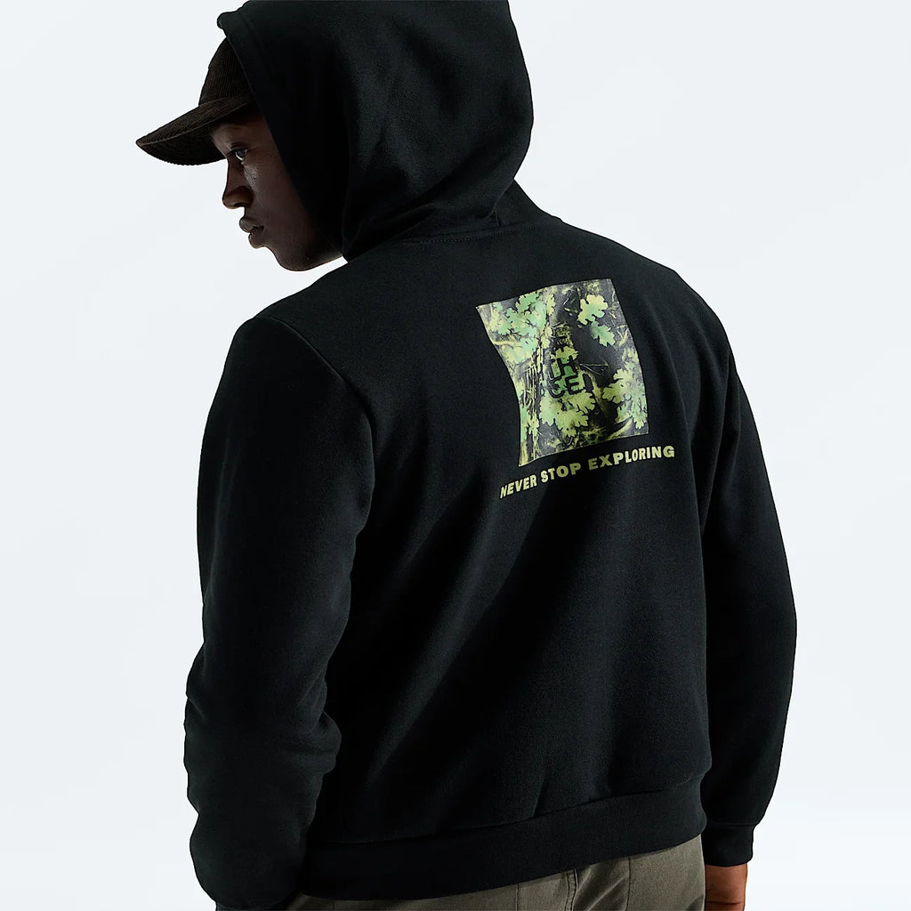 Men's Regular Fit Graphic Hoodie - Black