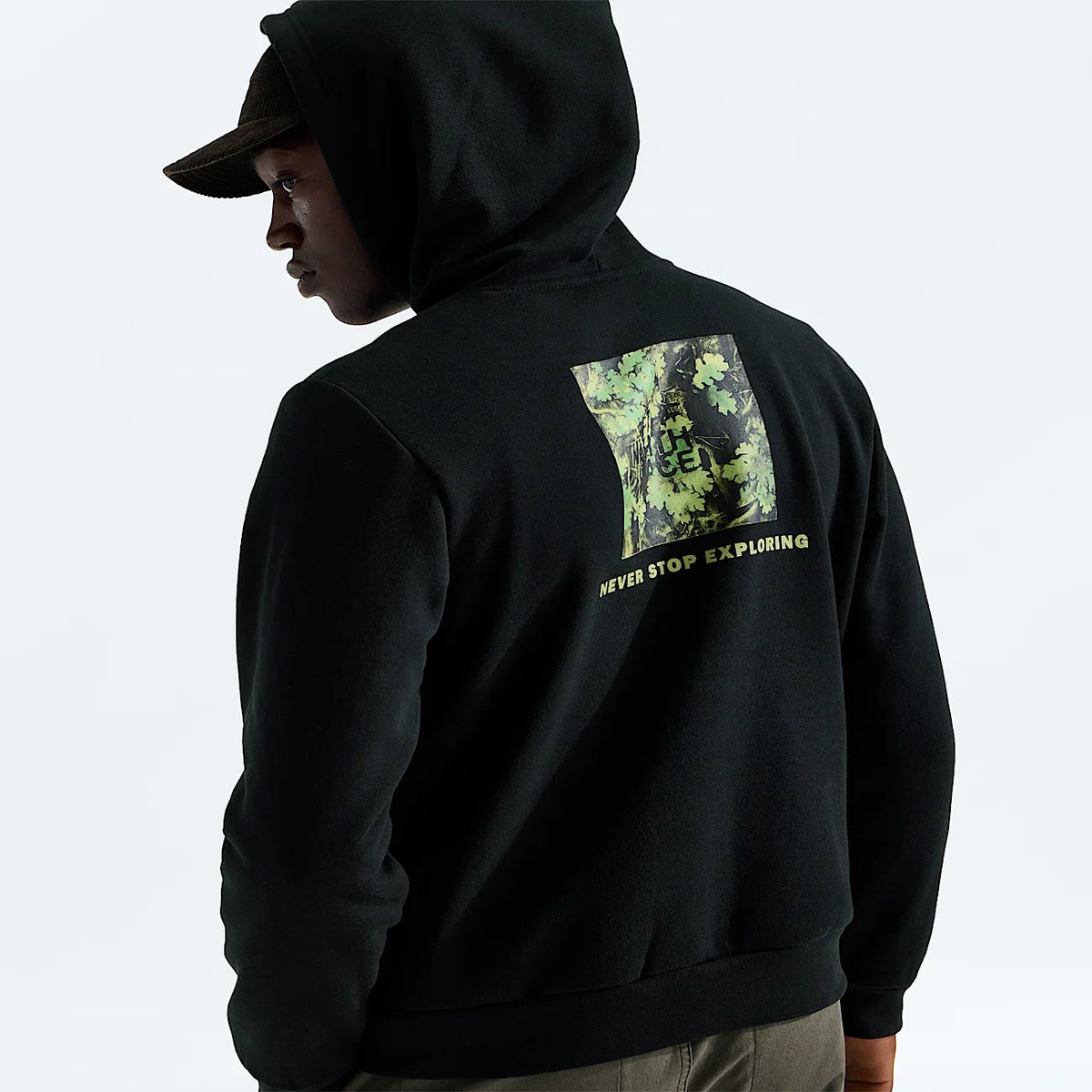 Men's Regular Fit Graphic Hoodie - Black