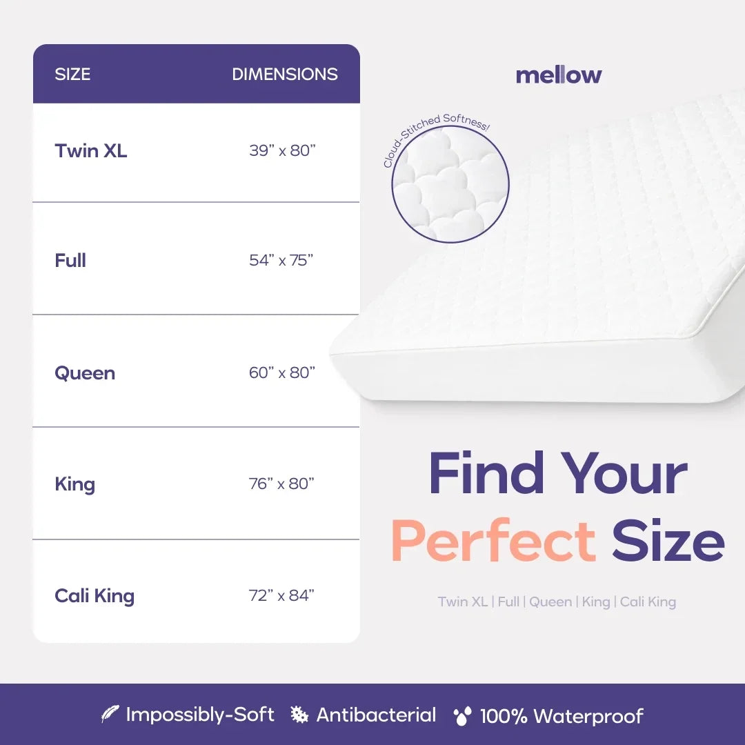 Waterproof Queen Mattress Protector - White