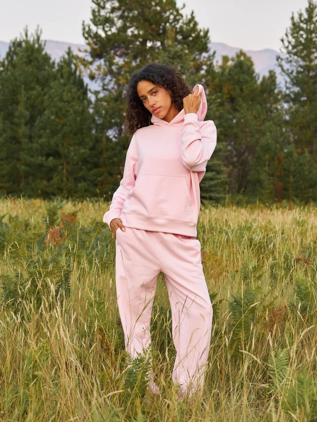 Lightweight Cropped Hoodie - Powder Pink