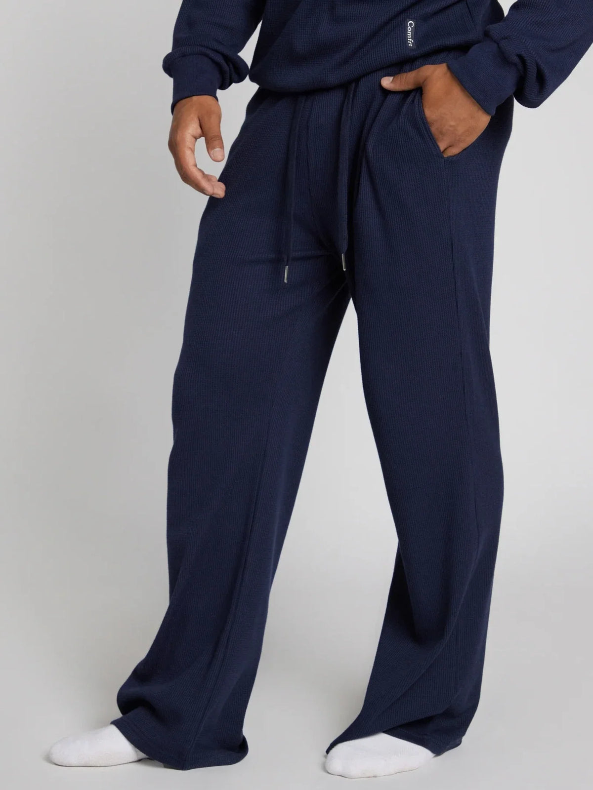 Waffle-Knit Lounge Pants - Sage Green
