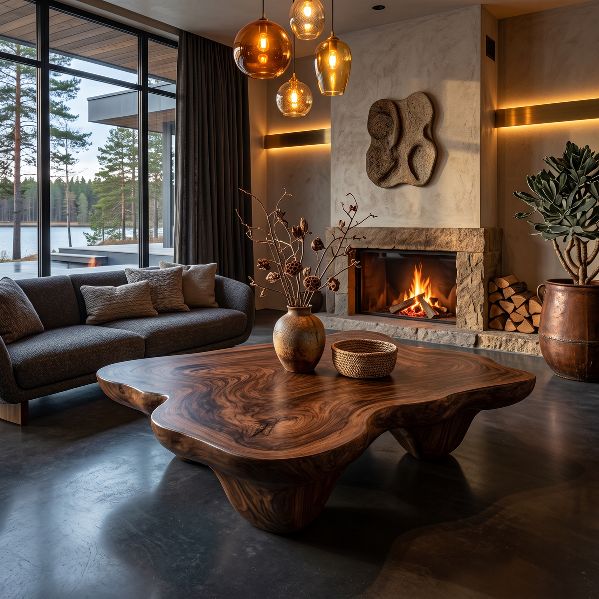 Modern Coffee Table With Minimal Base For Living Room