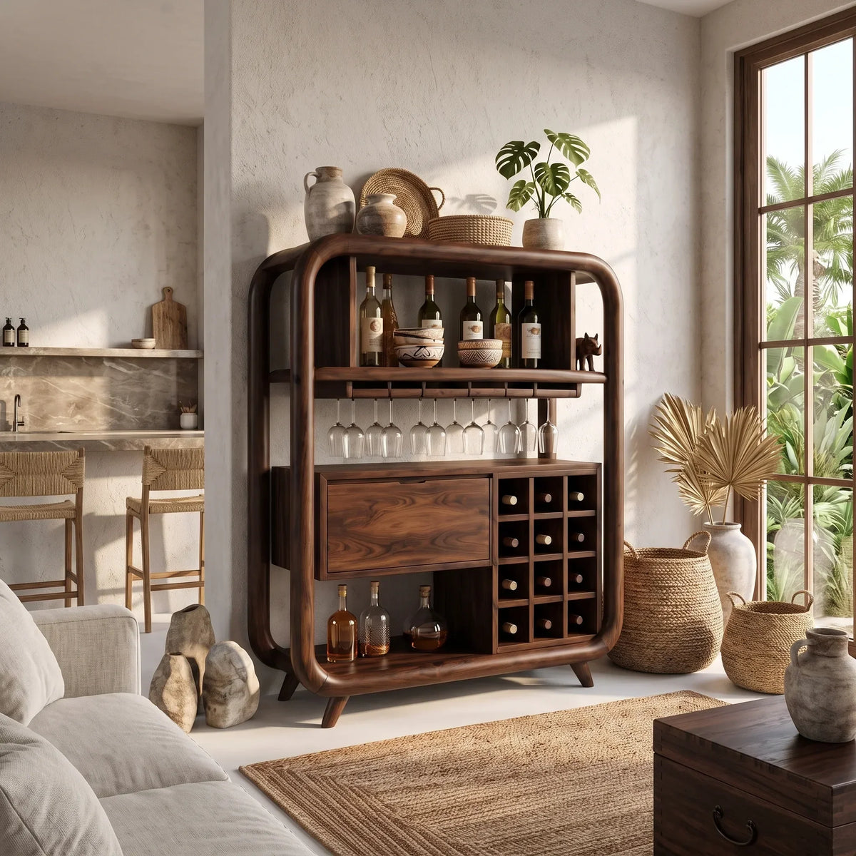 Organic Modern Wine Storage Cabinet Dining Room