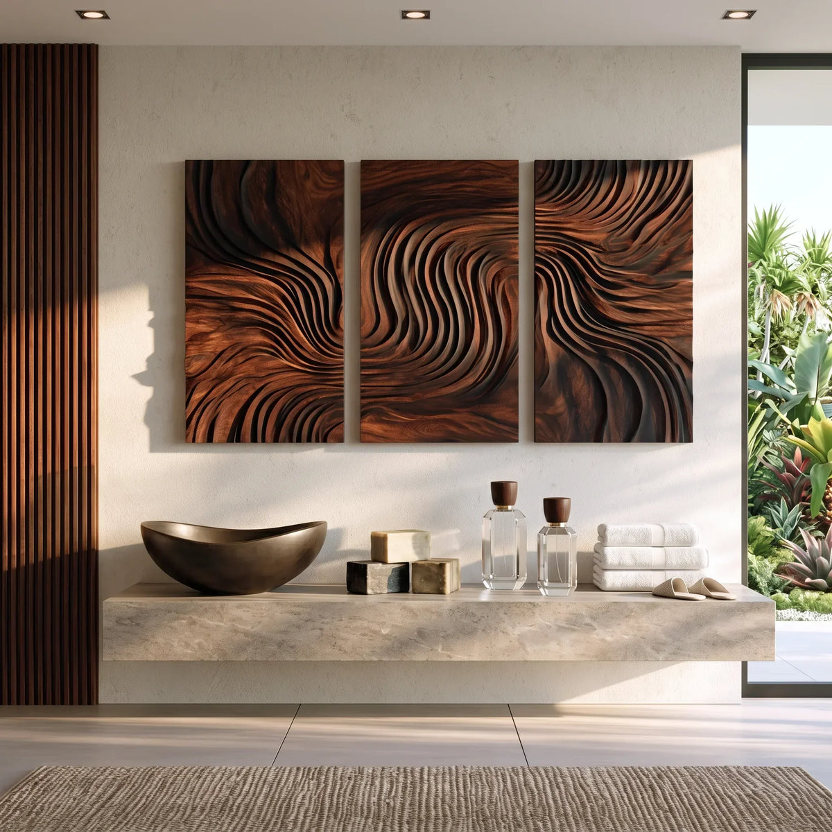 Organic Modern Abstract Wood Wall Art Living Room