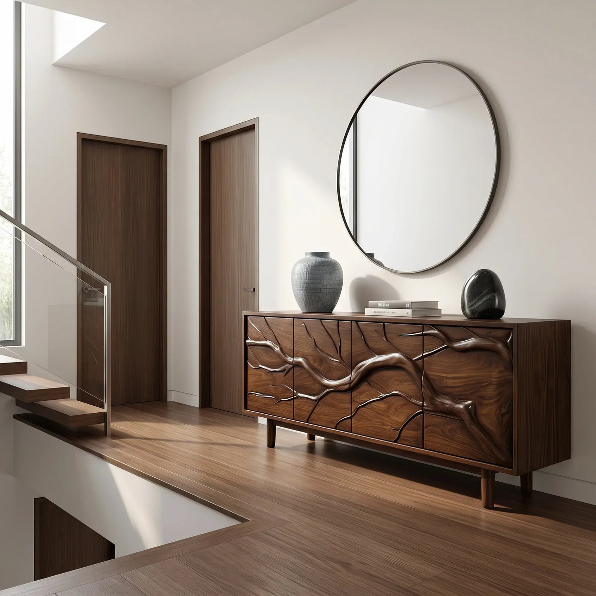 Modern Branch Carved Sideboard For Dining Area
