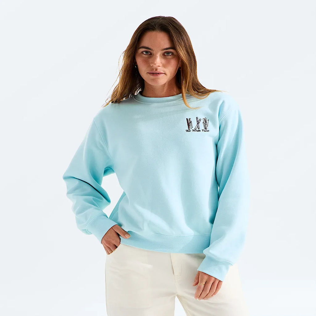 Women's Relaxed Embroidered Crew Sweatshirt - Blue