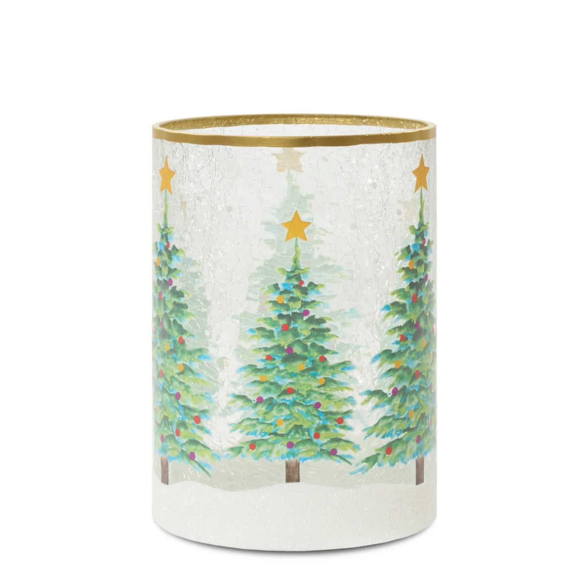Snowy Trees Jar Candle Holder