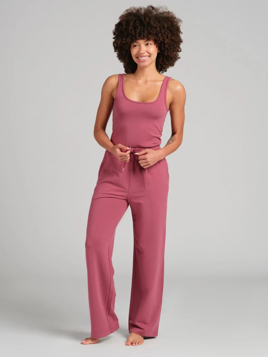 Terry Jumpsuit - Berry