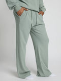 Waffle-Knit Lounge Pants - Sage Green