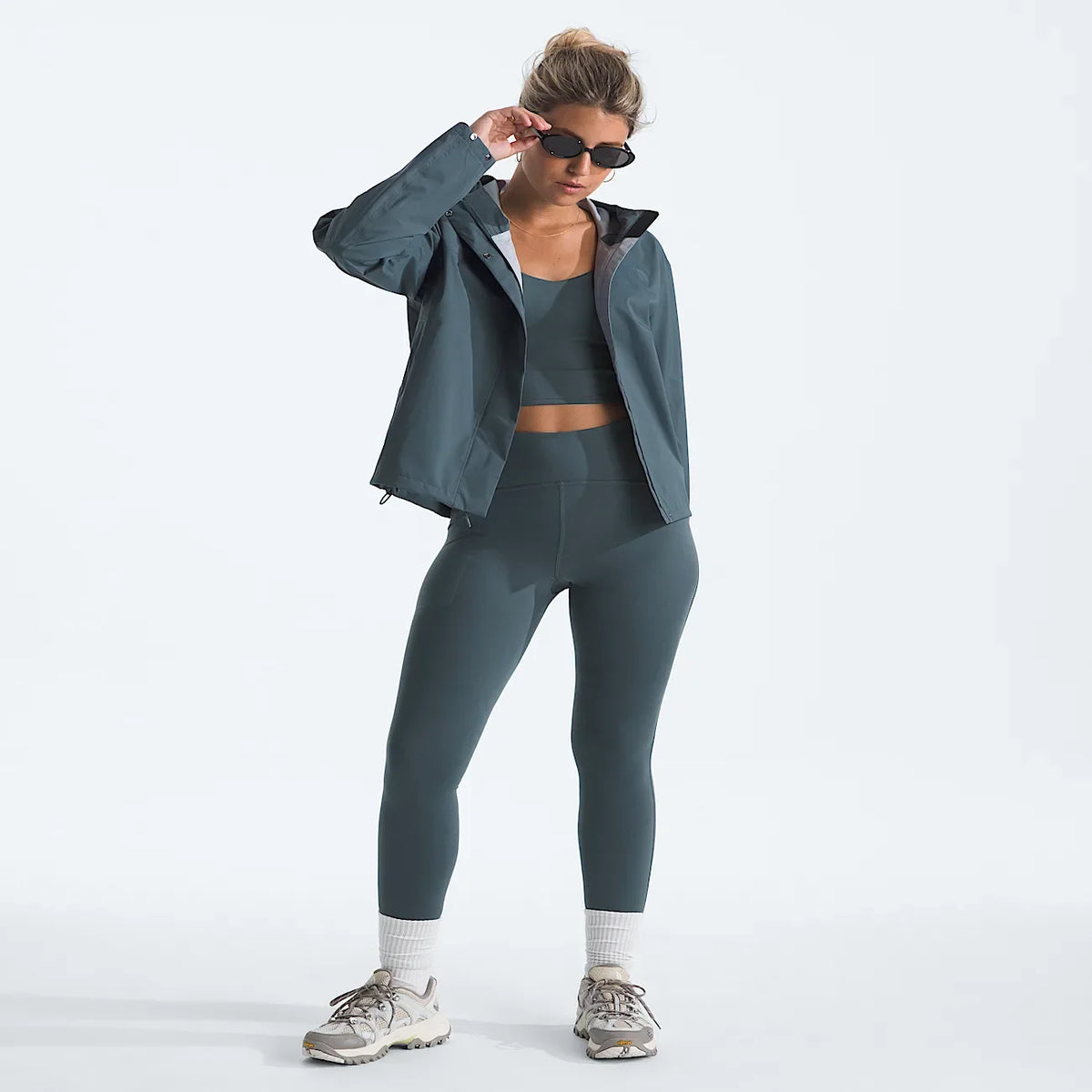 Women's 3-Layer Hooded Rain Jacket - Gray