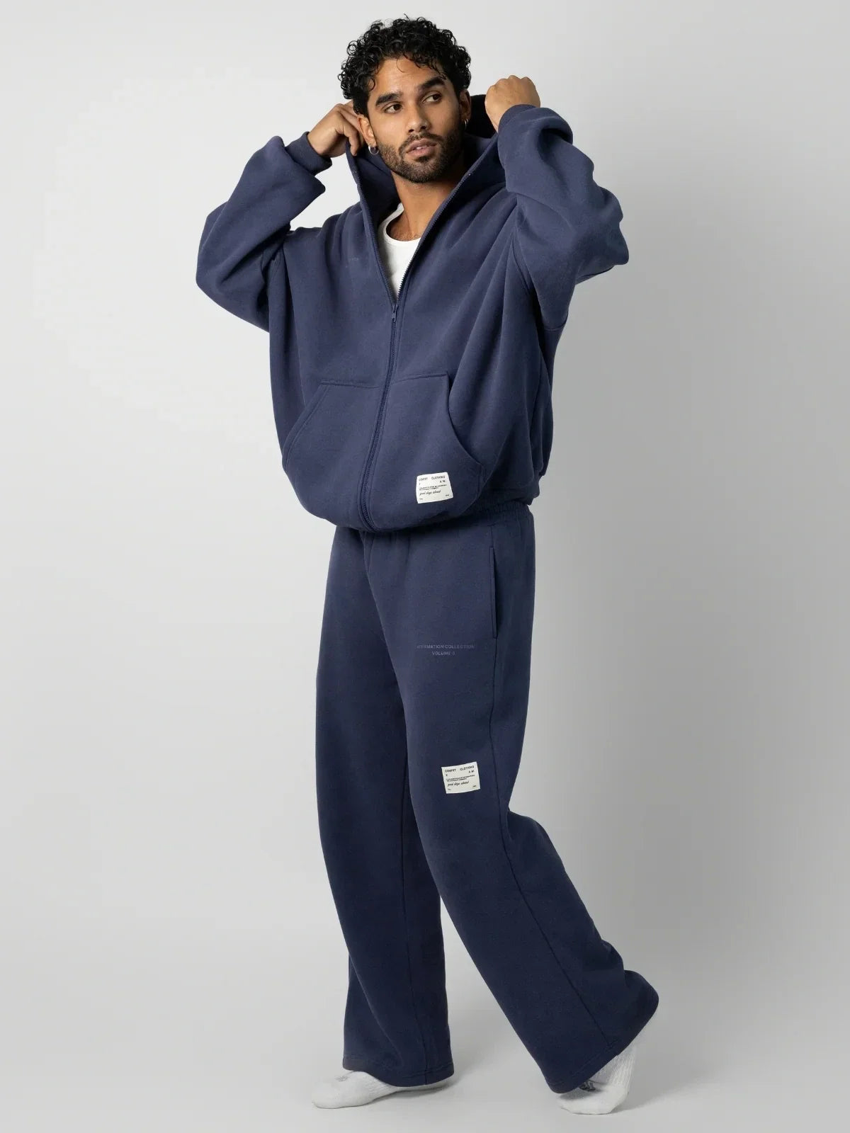Zip-Front Hoodie - Midnight Blue