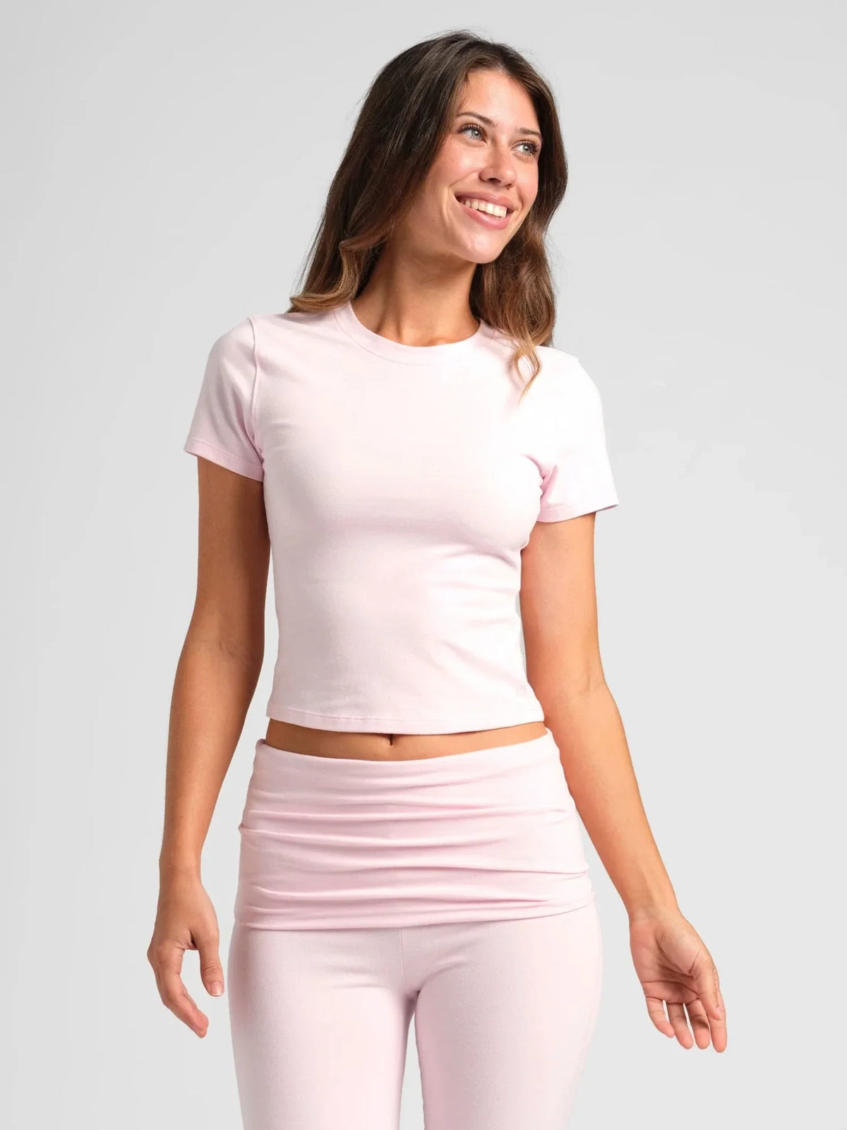 Stretch Fitted T-Shirt - Powder Pink