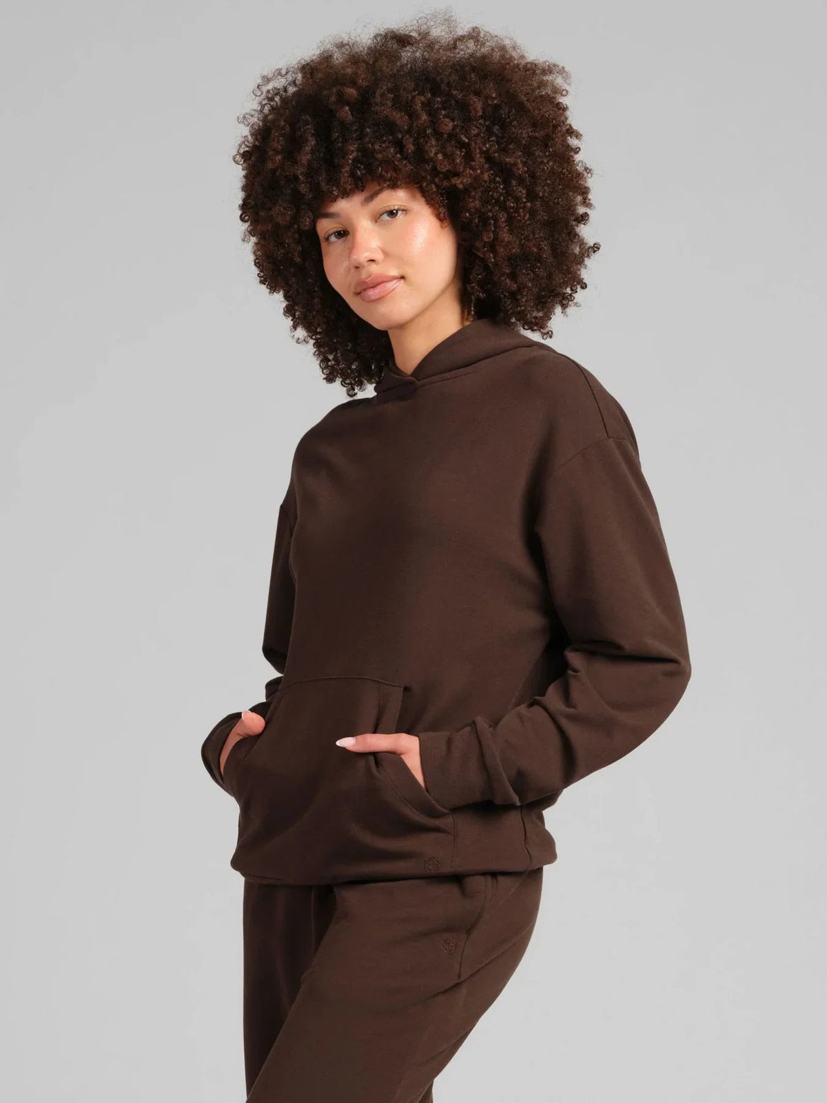Lightweight Terry Pullover Hoodie - Espresso