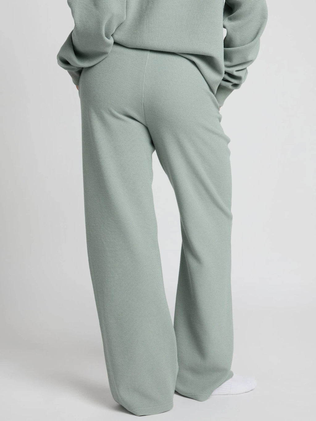 Waffle-Knit Lounge Pants - Sage Green