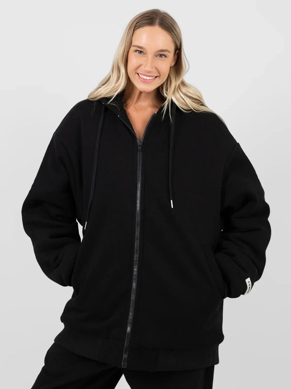 Weighted Zip Hoodie - Black
