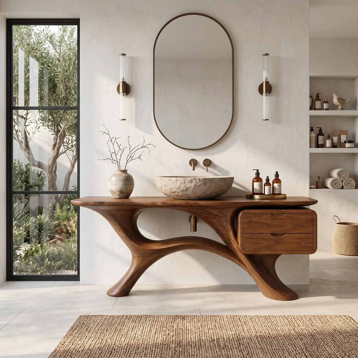 Modern Bathroom Vanity Branch Base With Drawers For Designer Homes