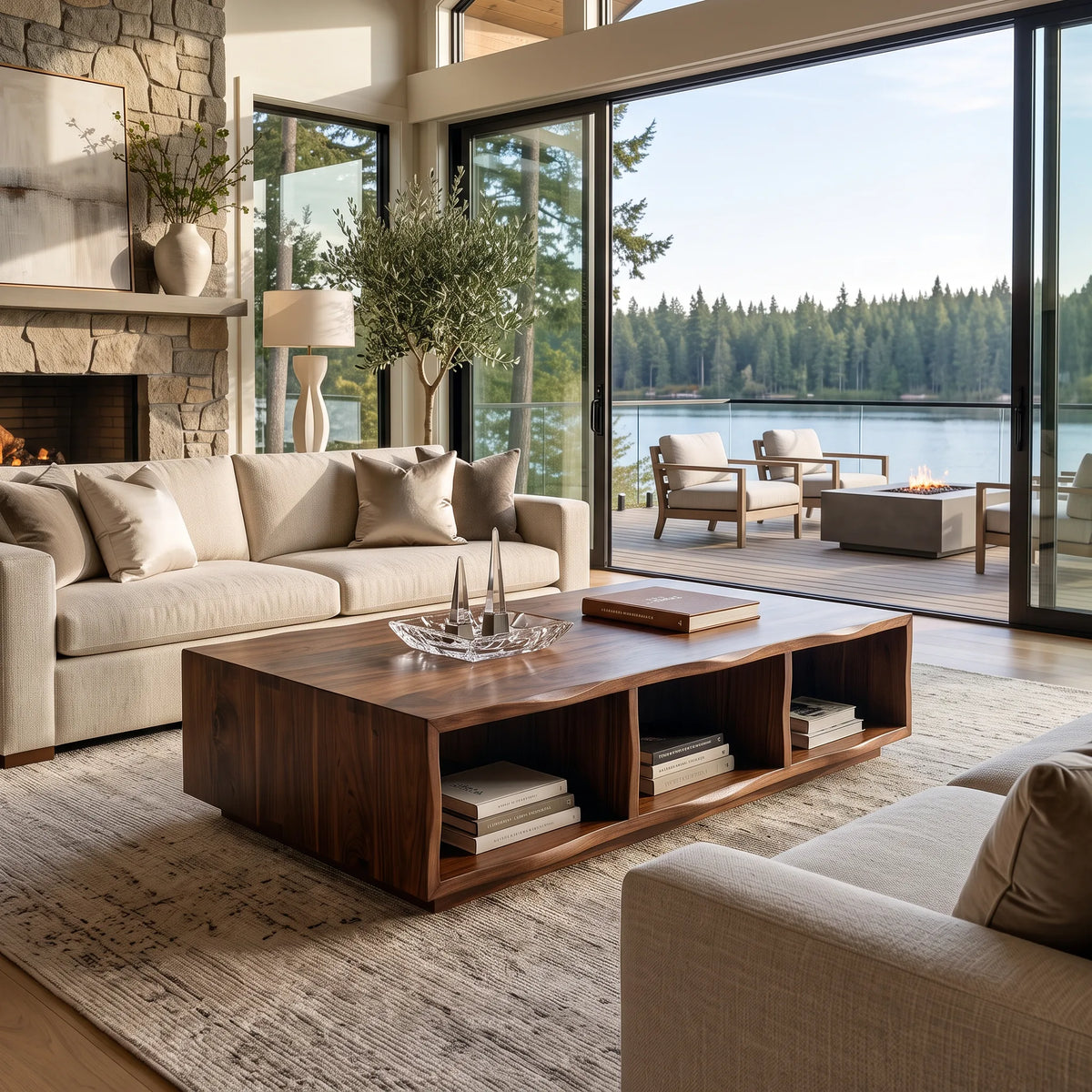 Rustic Live Edge Coffee Table Lake House