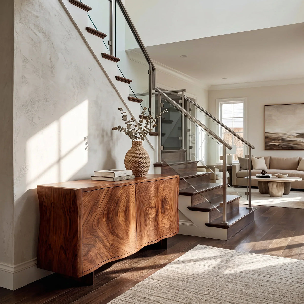 Contemporary Curved Sideboard For Foyer