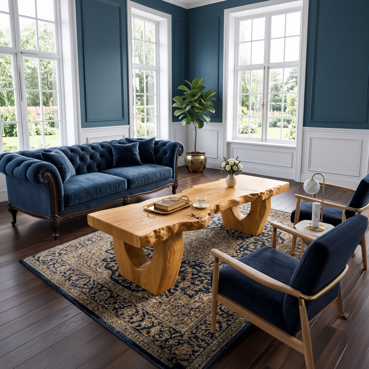Modern Coffee Table With Open Hollow Legs And Clean Profile For Lounge