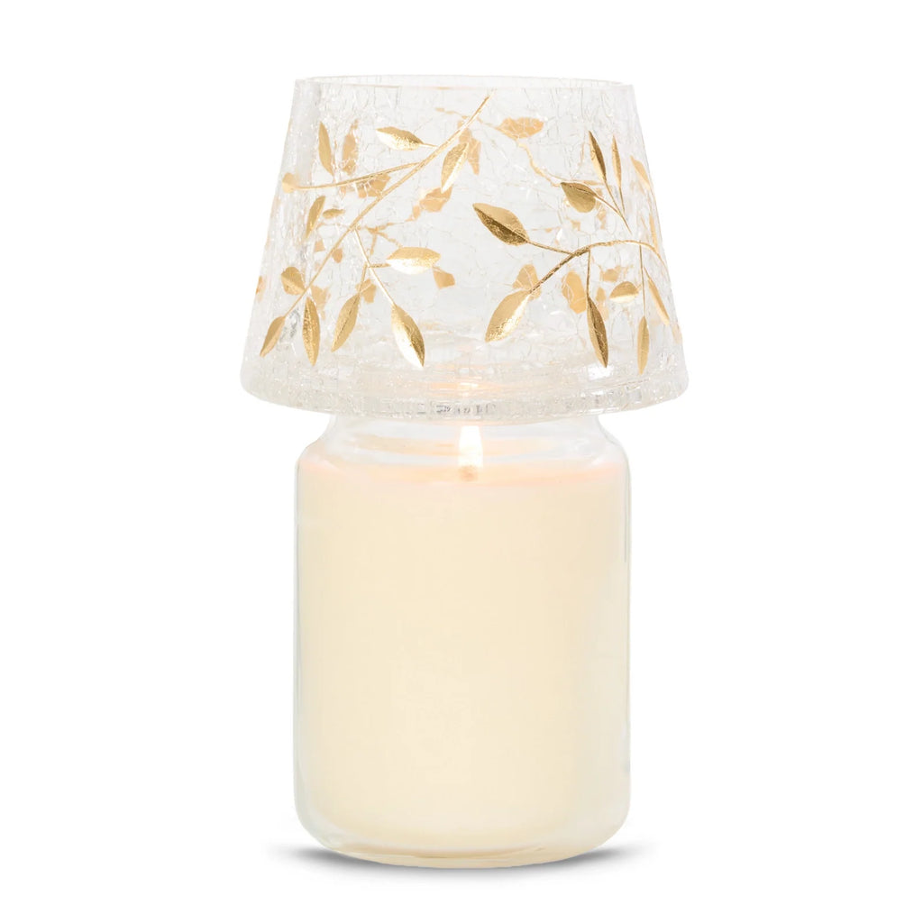 Gold Floral Jar Candle Shade