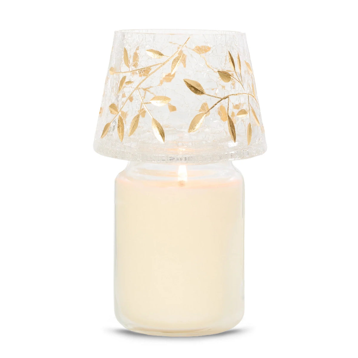 Gold Floral Jar Candle Shade